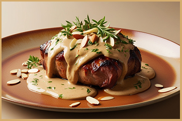 ternera con salsa de almendras