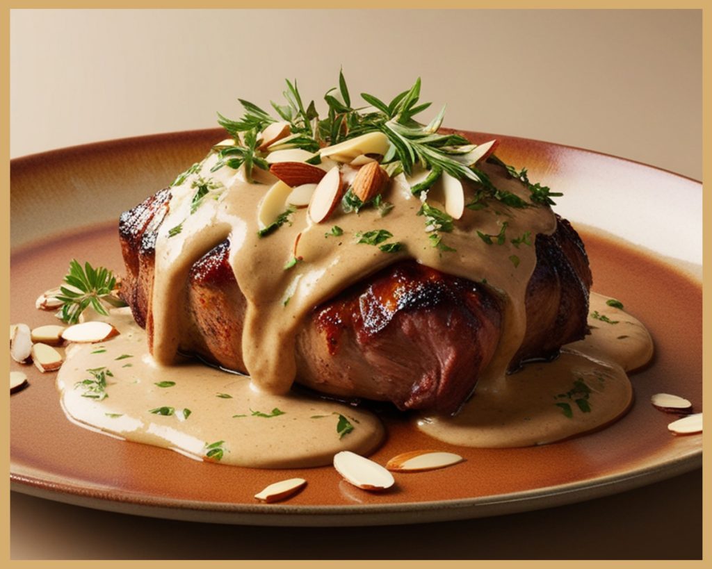 ternera con salsa de almendras