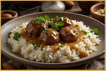 Albóndigas en Salsa de Almendras