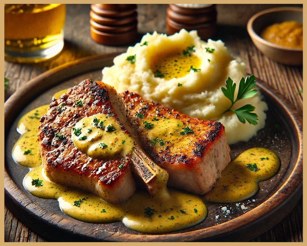 Salsa de mostaza y miel casera en un cuenco, lista para acompañar carnes asadas y a la parrilla.